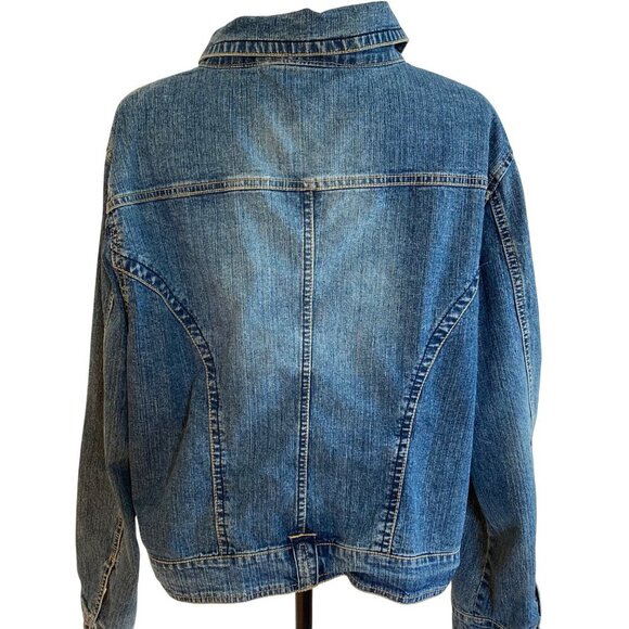 Vintage Cato Denim Jacket Womens 22 24 Blue Pockets Button Closure Jean Jacket - Picture 8 of 11